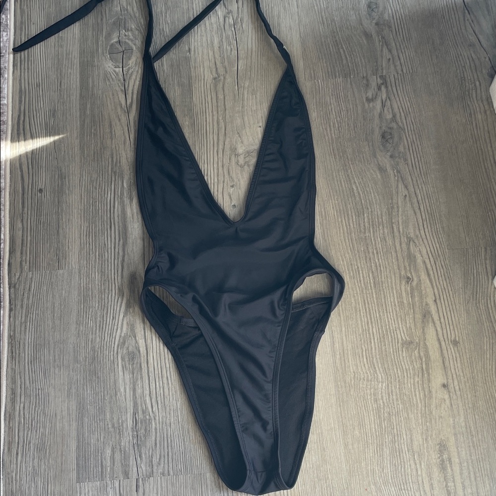 Black Deep V Swimsuit